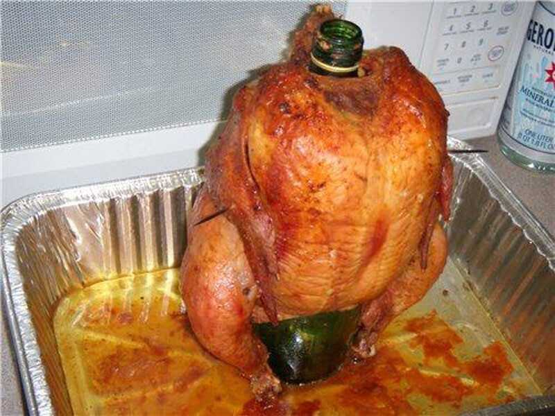 Курица на банке в духовке целиком с хрустящей корочкой рецепт с фото пошагово с фото