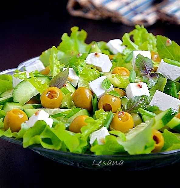 Салат с оливками или маслинами - как готовить с добавлением тунца, сыра, помидор, базилика или курицы