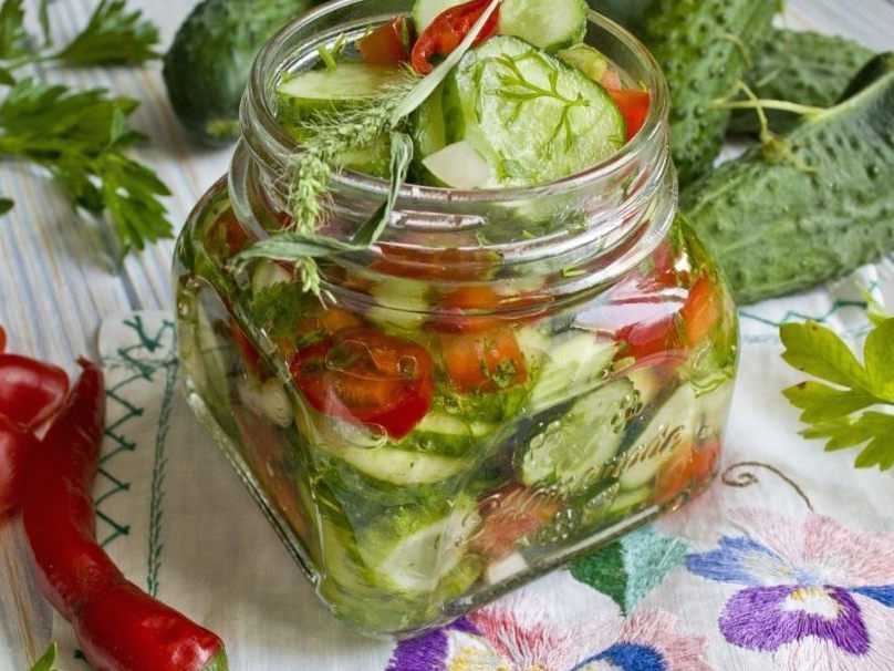 Салат из огурцов, капусты, помидоров на зиму – 8 самых вкусных рецептов с фото пошагово