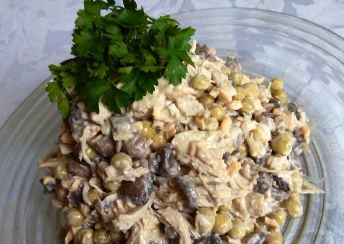 Рецепт: салаты с консервированными шампиньонами