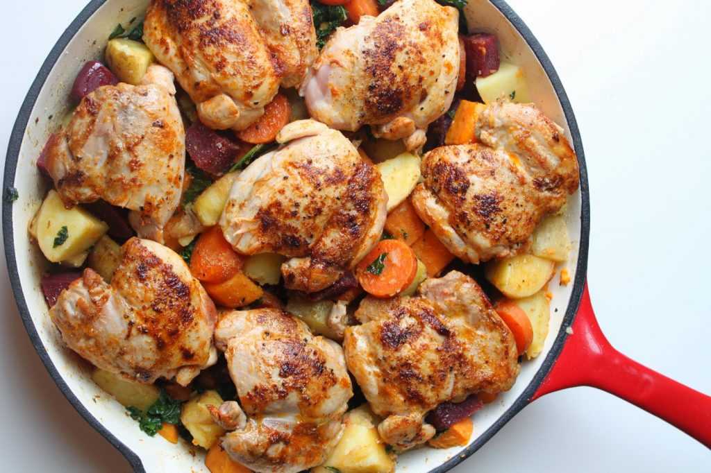 Куриные бедра на сковороде, вкусный рецепт приготовления