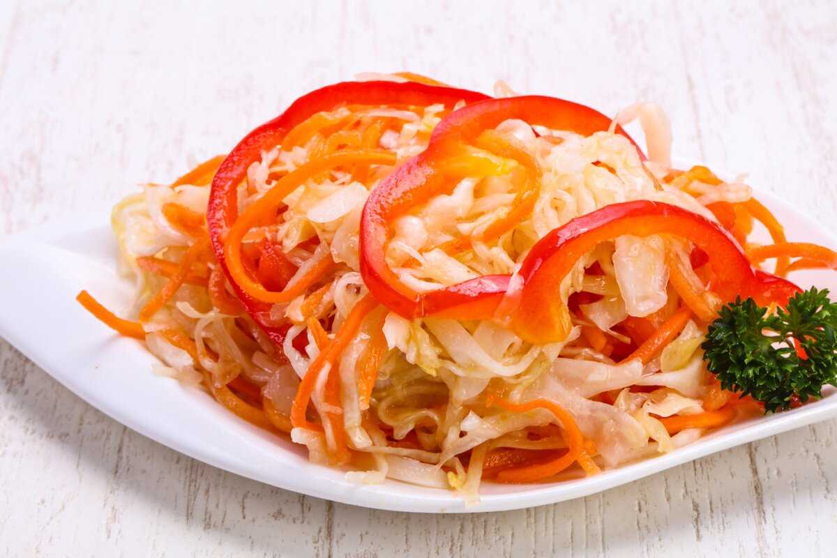 Топ 10 рецептов салат витаминный с капустой и морковью (113 ккал)