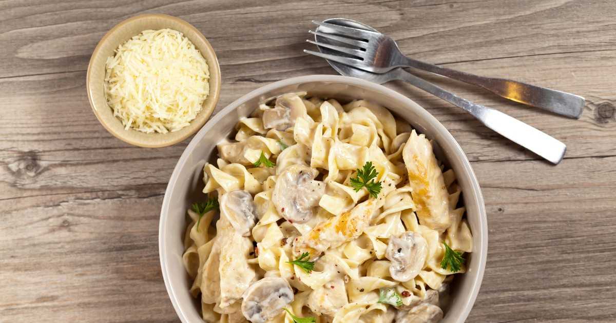 Спагетти с курицей и грибами – рецепт с фото приготовления с шампиньонами