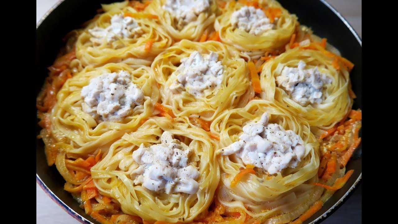Гнезда из макарон с сыром — 6 пошаговых фото-рецептов