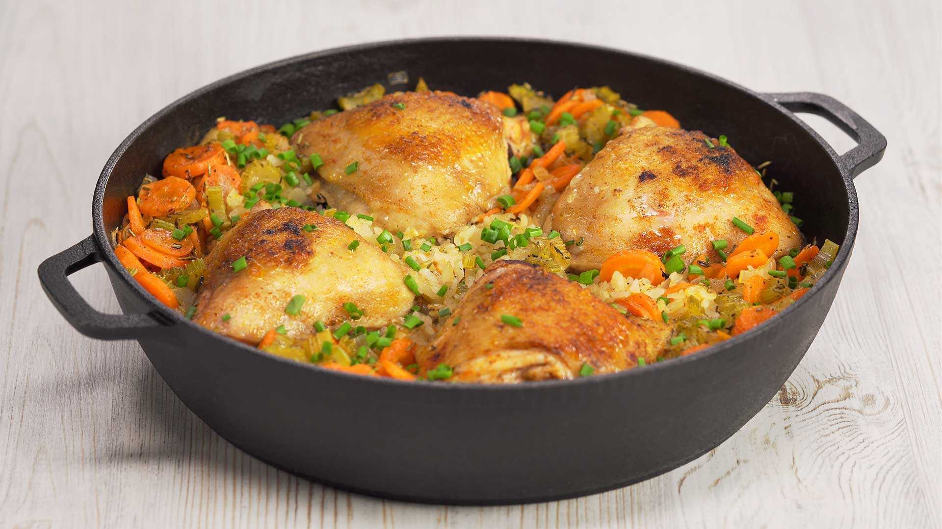 Рис с курицей на сковороде — 7 рецептов как вкусно приготовить