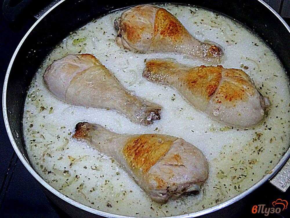 Куриные голени со сметаной