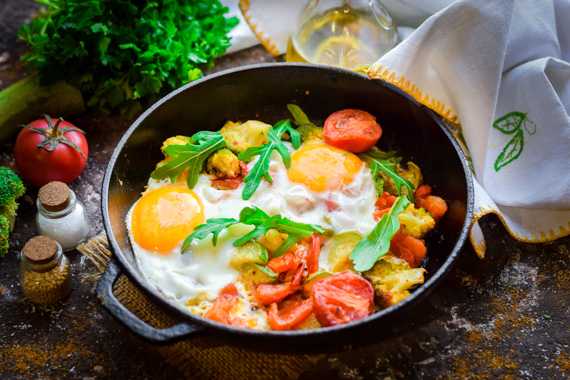 Яичница с помидорами - классический пошаговый рецепт с фото быстро и просто от олега михайлова